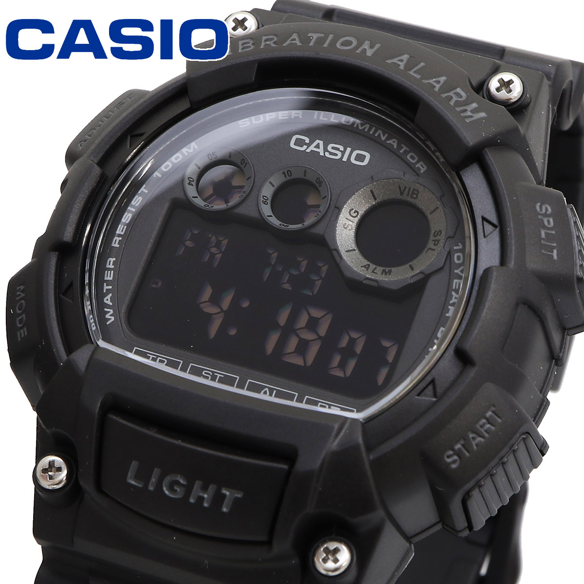 CASIO カシオ 腕時計 メンズ チープカシオ チプカシ   海外モデル バイブレーション機能 W-735H-1BV