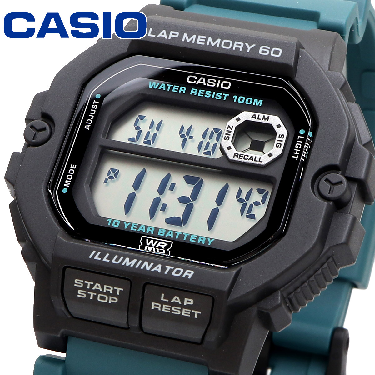 CASIO カシオ 腕時計 メンズ チープカシオ チプカシ 海外モデル 60ラップメモリ ランニング  WS-1400H-3AV｜north-star