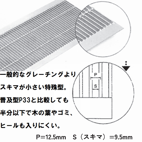 法山本店 細目型 グレーチング蓋 規格 適用みぞ幅90mm 外寸134mm 長さ 