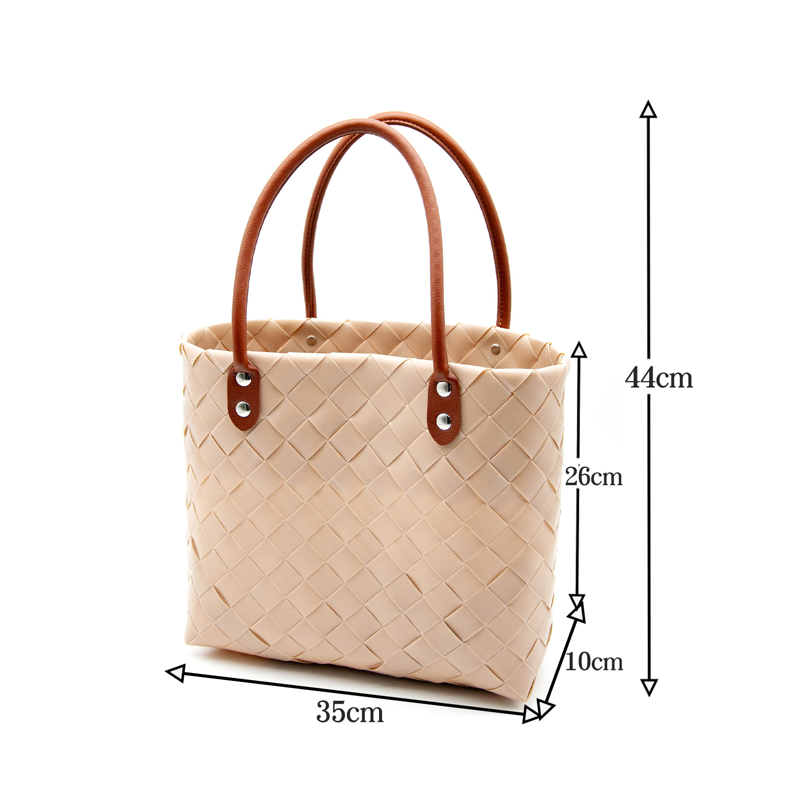 プラカゴ バッグ かごバッグ 手編み ハンドメイド 防水素材 大容量