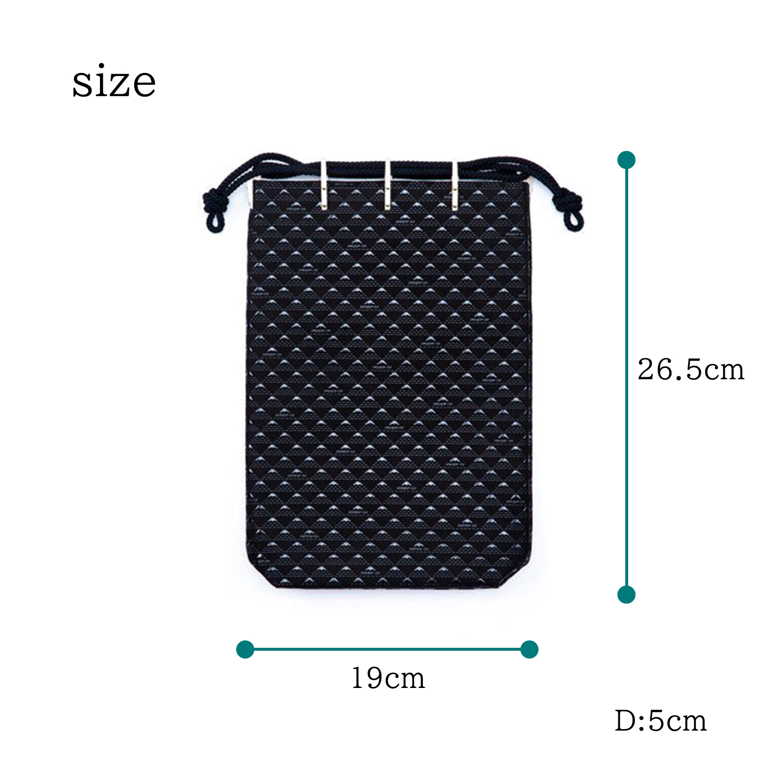 美品　甲州印伝　印傳屋　合切袋　巾着袋　未使用 印傳屋（INDEN-YA） 信玄袋 印伝 合切袋 本革 メンズ バック Men's