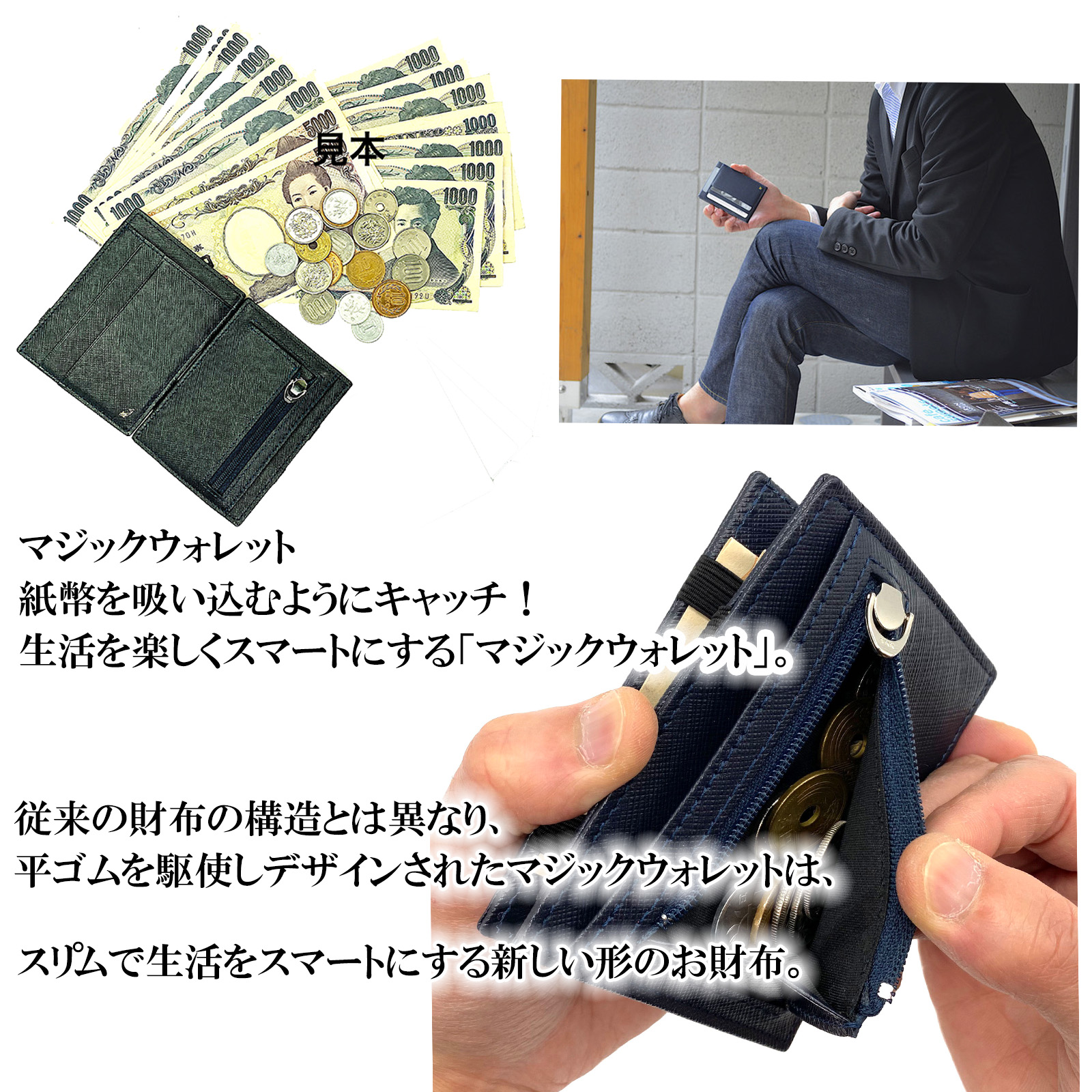 リサイド マジックウォレット スピンウォレット R/E SIDE 10色 牛革 日本製 ファスナー コンパクト ウォレット 小型 キャッシュレス 薄型サイズ  財布 : 5270000x : 野佐和倶楽部 Yahoo!店 - 通販 - Yahoo!ショッピング