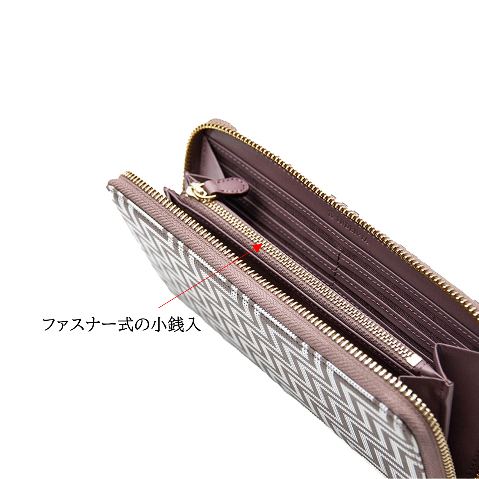 印傳屋（INDEN-YA） 印伝 財布 長財布 小銭入れ CHEVRON シェブロン 