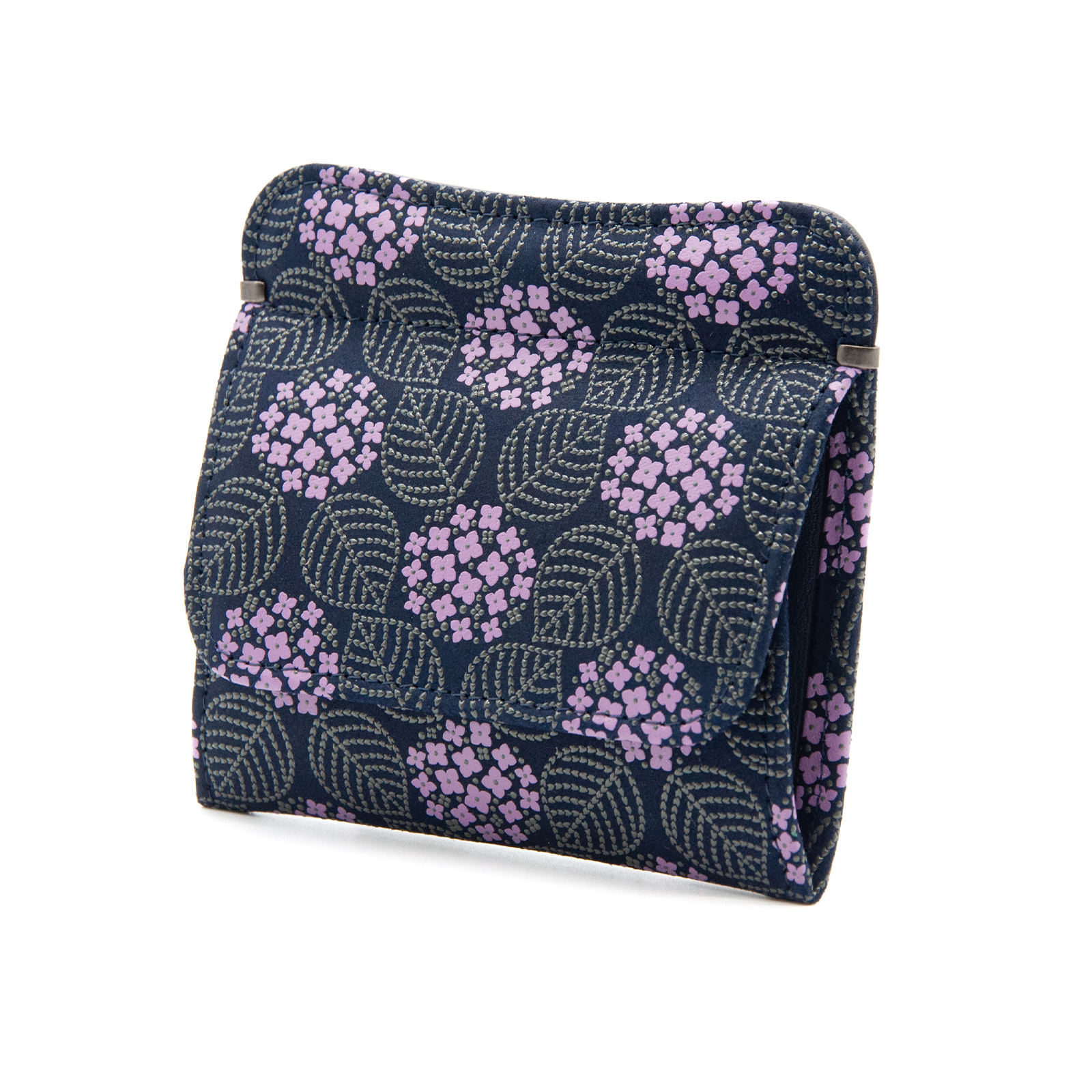 印傳屋（INDEN-YA） 印伝 小銭入れ みその あじさい 紫陽花 伝統工芸品