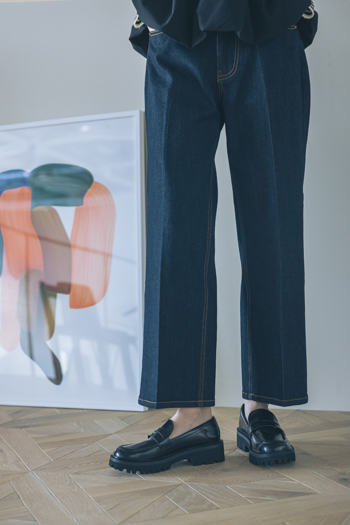 &. NOSTALGIA（ノスタルジア） ストレッチストレートデニムパンツ