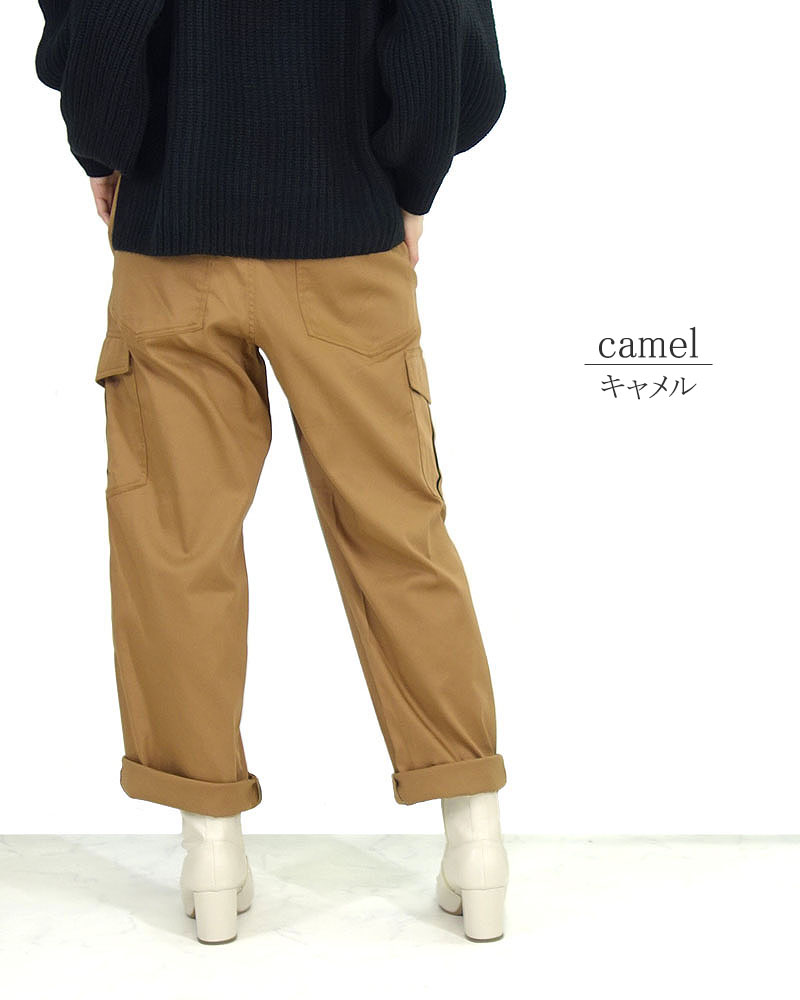 カーゴパンツ レディース ワイドパンツ ワークパンツ ハイウエスト きれいめ ストレッチ オールシーズン |  | 04