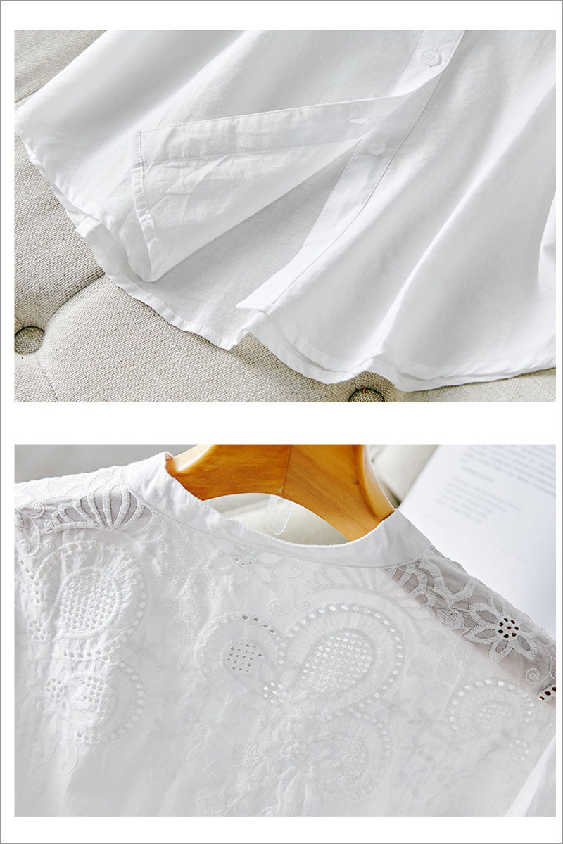 ブラウス 長袖 オフィス 刺繍 スタンドカラー ハイネック レース ししゅう 立ち襟 |  | 11