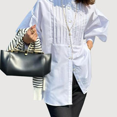 ブラウス シャツ チュニック ハイネック 長袖 バンドカラー ハイネック |  | 01