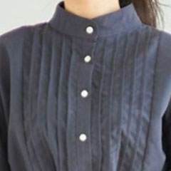 ブラウス シャツ チュニック ハイネック 長袖 バンドカラー ハイネック |  | 03