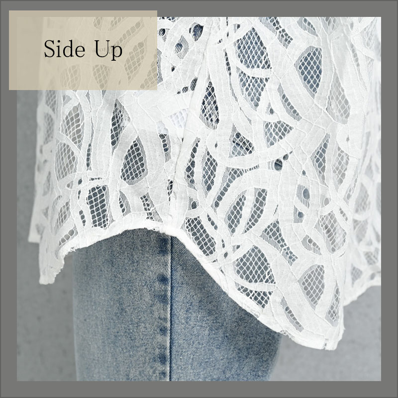 シャツ レディース 秋 晩夏 コードレース 透け感 長袖 おしゃれ 春 羽織 オーバーシャツ シャツハオリ ブラウス |  | 20