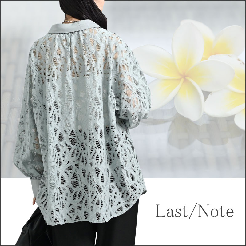 シャツ レディース 秋 晩夏 コードレース 透け感 長袖 おしゃれ 春 羽織 オーバーシャツ シャツハオリ ブラウス |  | 10