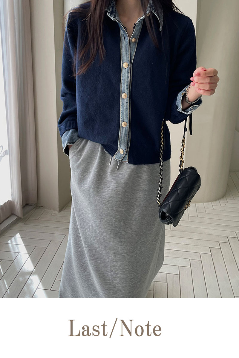 レイヤード風 デニム ニット カーディガン ドッキング シャツ 襟付き カジュアル 重ね着風 デニム切替 レディース 配色 ニットカーディガン 長袖 |  | 19