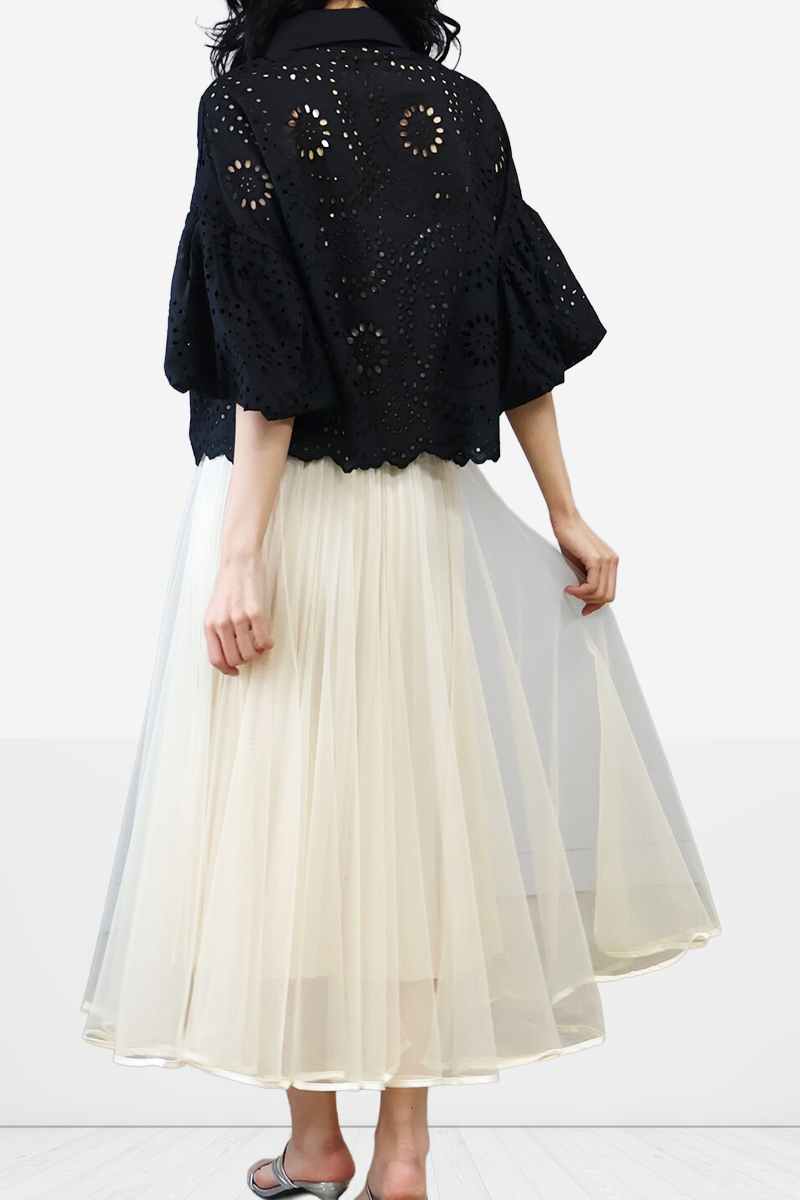 ブラウス バルーン袖 オフィス 刺繍 レース ししゅう たっぷり袖 シャツ 綿100% 大人 |  | 16