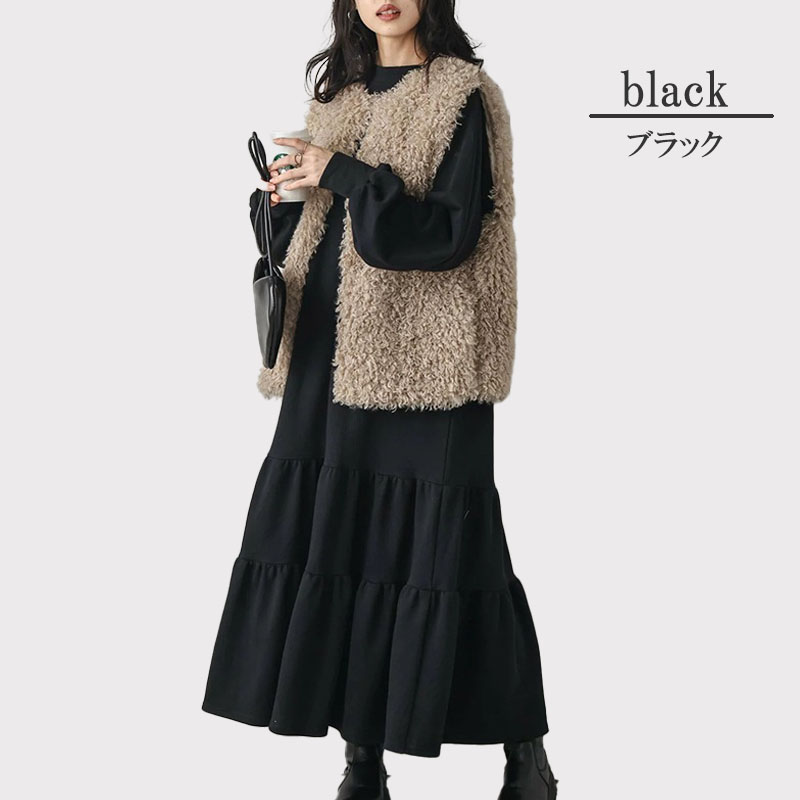 ワンピース 秋冬 大きめ カジュアル ゆったり ロング丈 スウェット 無地 秋冬 |  | 01