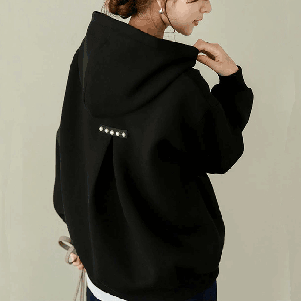 パーカー トップス レディース プルオーバー ダンボール 大きめ 上質 長袖 フード 厚手 柔らか チュニック |  | 05