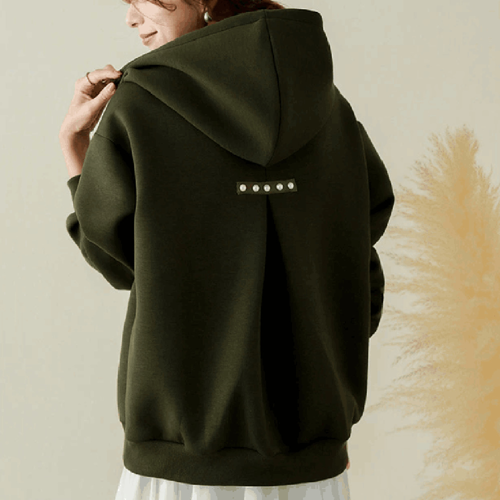 パーカー トップス レディース プルオーバー ダンボール 大きめ 上質 長袖 フード 厚手 柔らか チュニック |  | 08