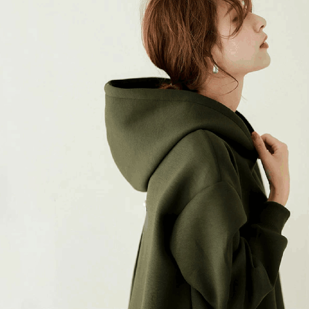 パーカー トップス レディース プルオーバー ダンボール 大きめ 上質 長袖 フード 厚手 柔らか チュニック |  | 04