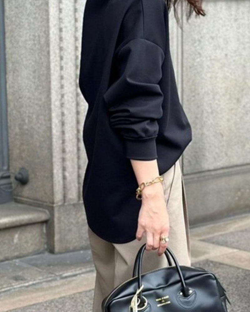 カットソー 長袖 レディース ダンボールニット 秋 マオカラー  ハイネック フロントファスナー ニット 杢 スタンドネック きれいめ カフス 上質 大人 |  | 21