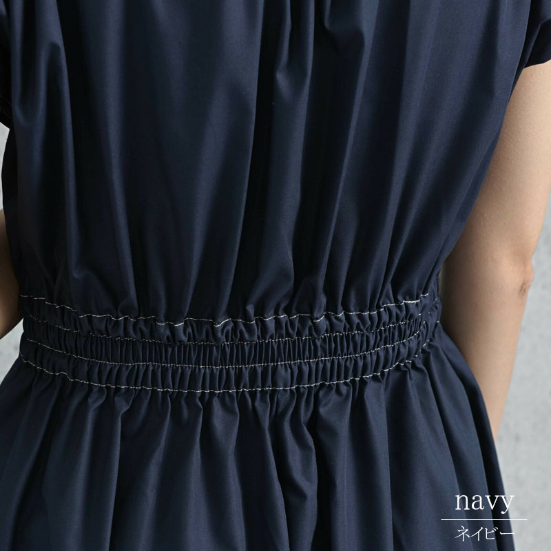 シャツワンピース 半袖 レディース きれいめ ストライプ 無地 着痩せ ロング 上品 スキッパー dress |  | 14