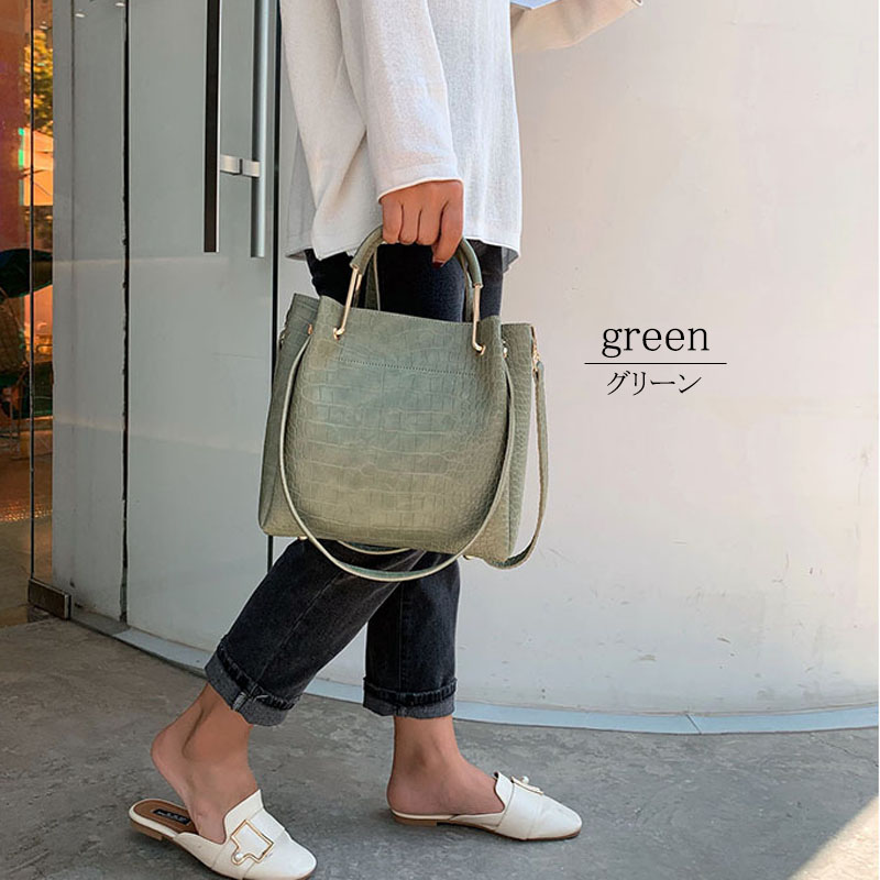 ショルダーバッグ クロコダイル柄 エンボス レディース ハンドバッグ 小さめ 2way ショルダー ゴールド金具 軽量 |  | 08