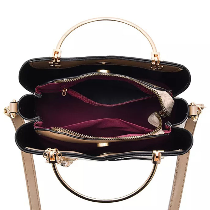 ショルダーバッグ レディース 2WAY 小さめ 肩掛け バイカラー 軽量 ハンドバッグ 斜めがけ ゴールド金具 合成皮革 |  | 14