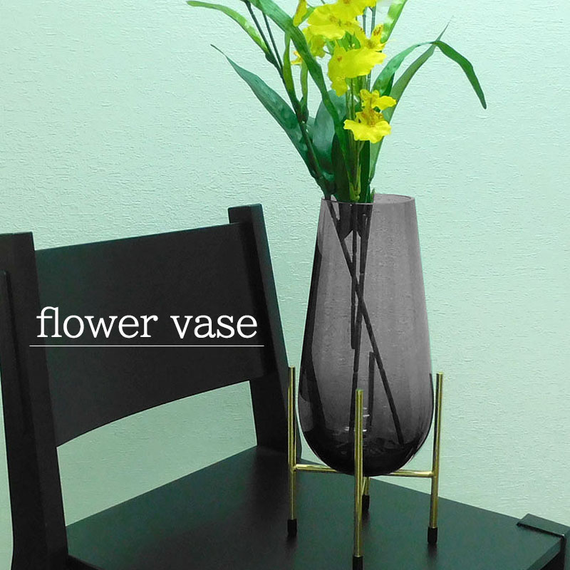 花瓶 おしゃれ 北欧 ゴールド フラワーベース 動画あり ガラス 一輪挿し 高さ22cm インテリア シンプル 北欧インテリア ガラス花瓶 VASE |  | 08