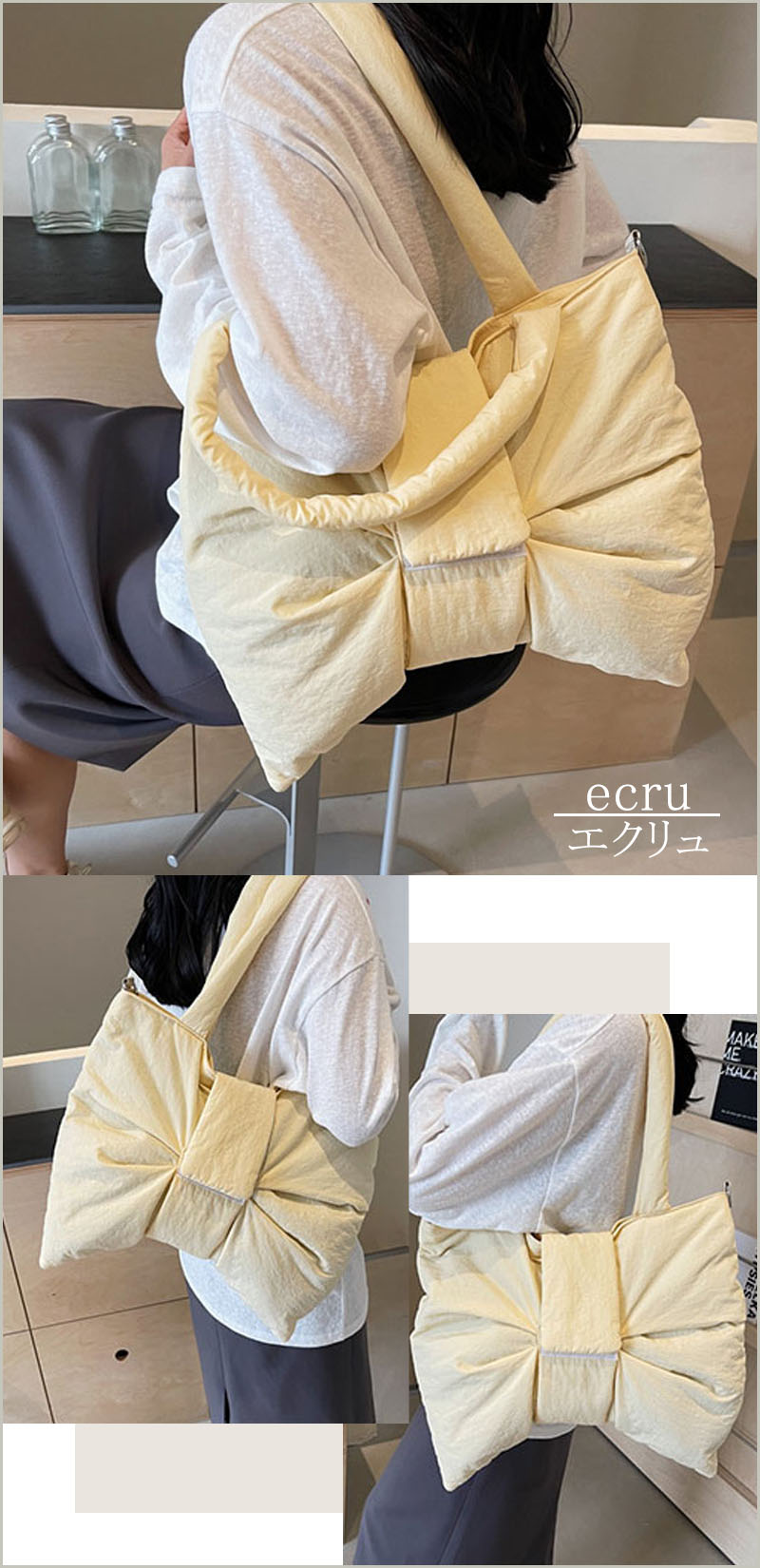 ショルダーバッグ 軽い 大容量 斜め掛けリボン型 ファスナー マジックテープ おしゃれ バッグ リボン 夏 2way 大きめ |  | 06