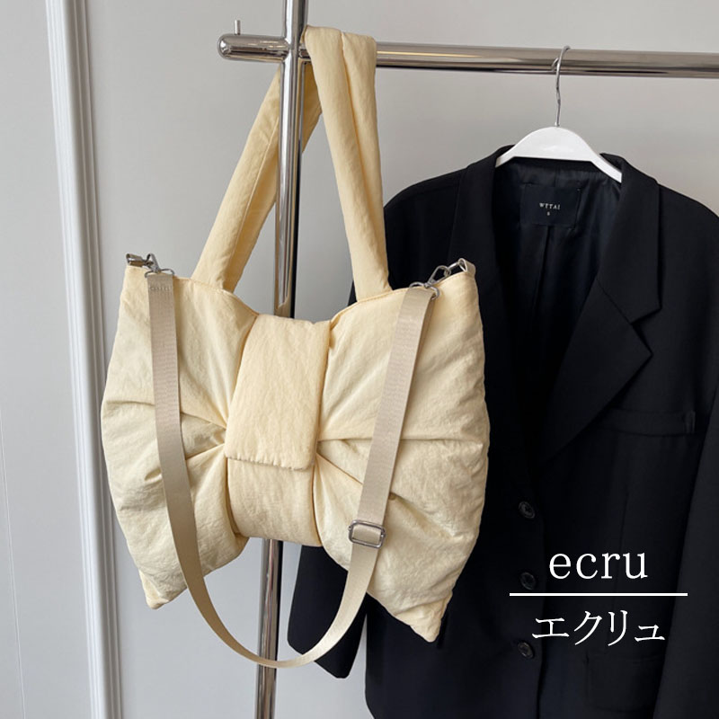 ショルダーバッグ 軽い 大容量 斜め掛けリボン型 ファスナー マジックテープ おしゃれ バッグ リボン 夏 2way 大きめ |  | 01