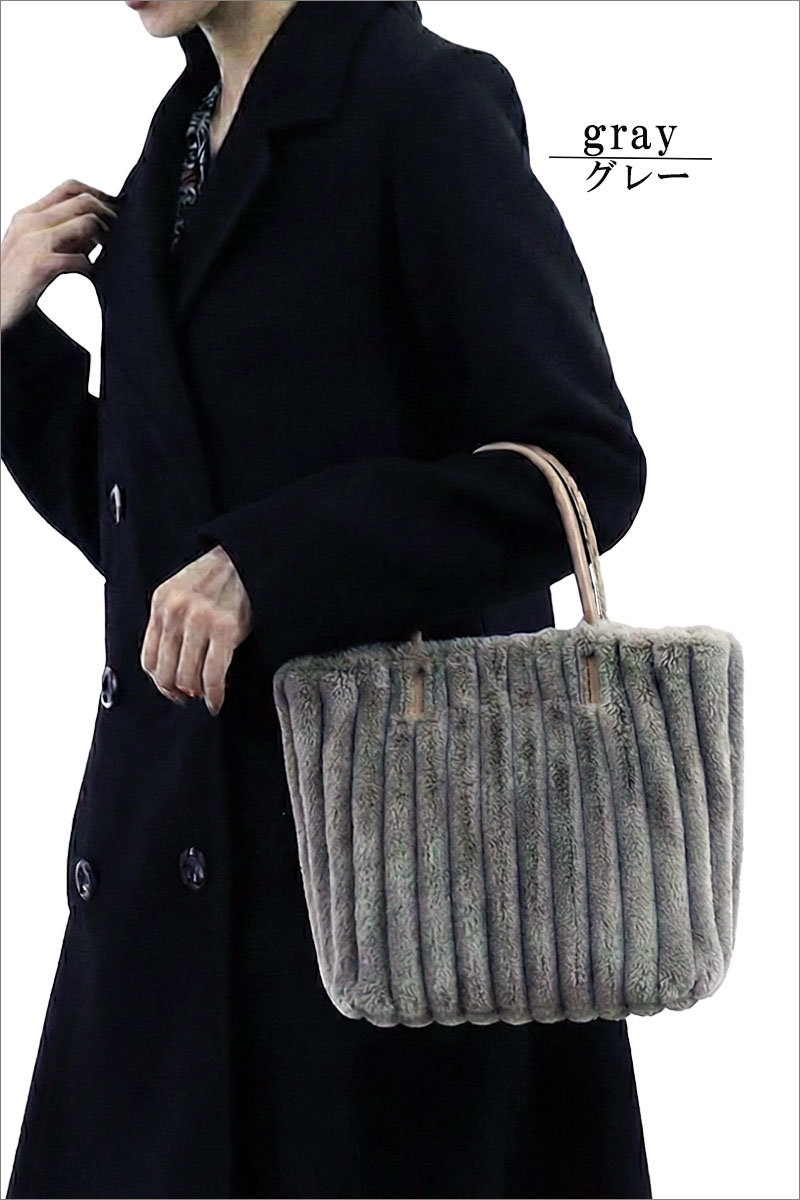 トートバッグ レディース 軽量 ファー ポーチ 手提げ ショルダーバッグ ふわふわ エコファーチャーム 軽量 きれいめ 大人 ハンドバッグ ファスナー |  | 06