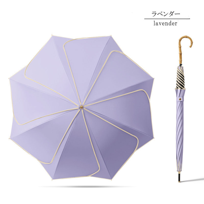 日傘 花びら柄 晴雨兼用 雨傘 撥水 ジャンプ傘 軽量 コンパクト 完全遮蔽 umbrella パイピング ファッション小物 |  | 08