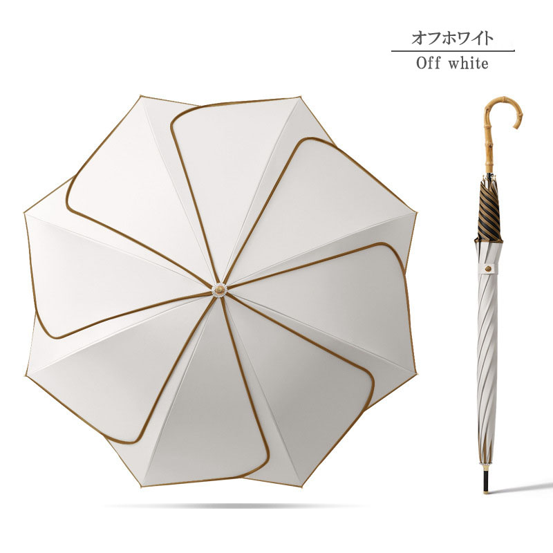 日傘 花びら柄 晴雨兼用 雨傘 撥水 ジャンプ傘 軽量 コンパクト 完全遮蔽 umbrella パイピング ファッション小物 |  | 02