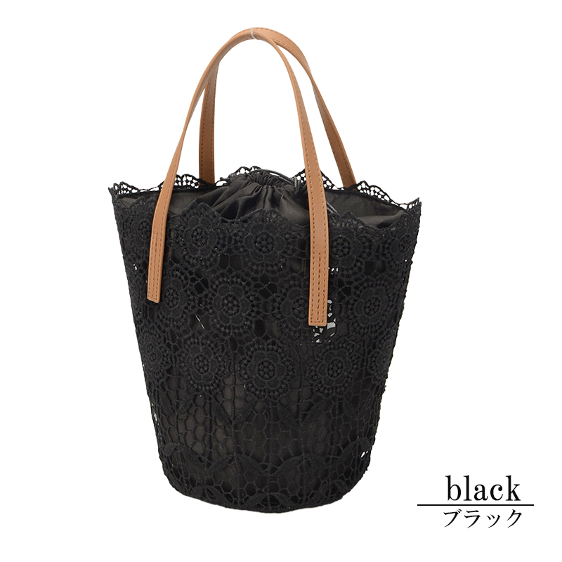 【くたっとしないレースバッグ！】かごバッグ カゴバッグ レース 自立型 トートバッグ レディース 春夏 大人 おしゃれ かご ポケット 巾着 |  | 04
