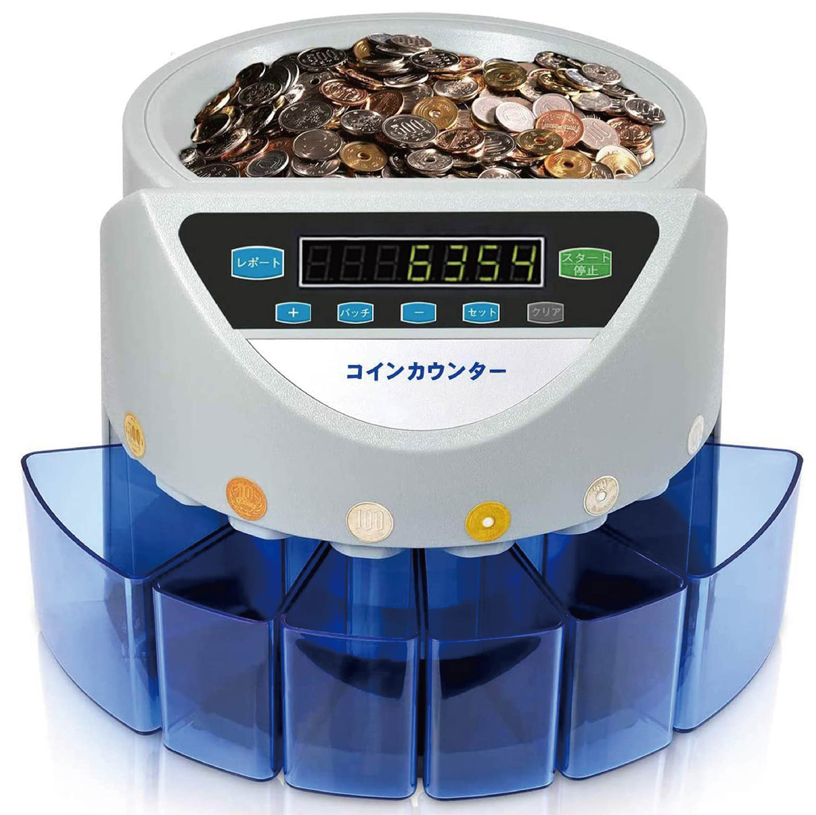 コインカウンター 自動 マネーカウンター ポータブル 硬貨 計数機 電動 高速 計算機 選別機 コインソーター | ONE STEP | 01