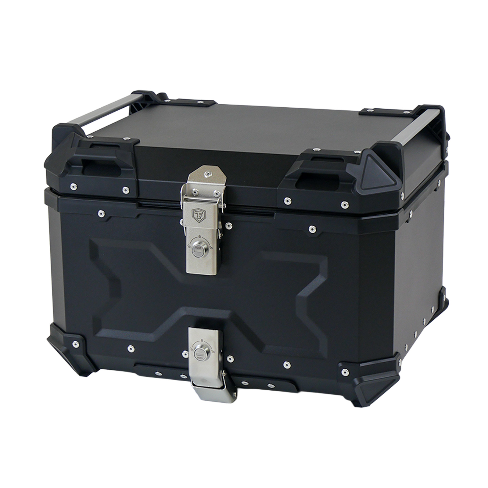 中古リアボックス 55l バイクリアボックス アルミ製トップケース 黒 ONE STEP リアボックス バイク 55l 背もたれ バイクリアボックス大型