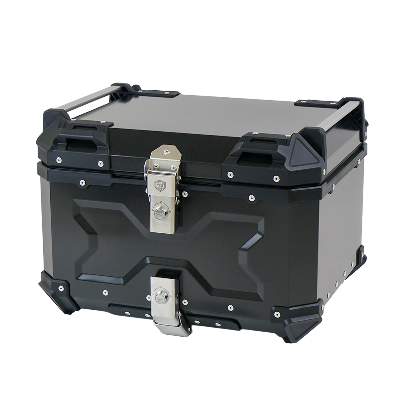 未使用中古美品 55L バイクリアボックス アルミ製 ガンメタリック ONE STEP リアボックス バイク 55l 背もたれ バイクリアボックス大型