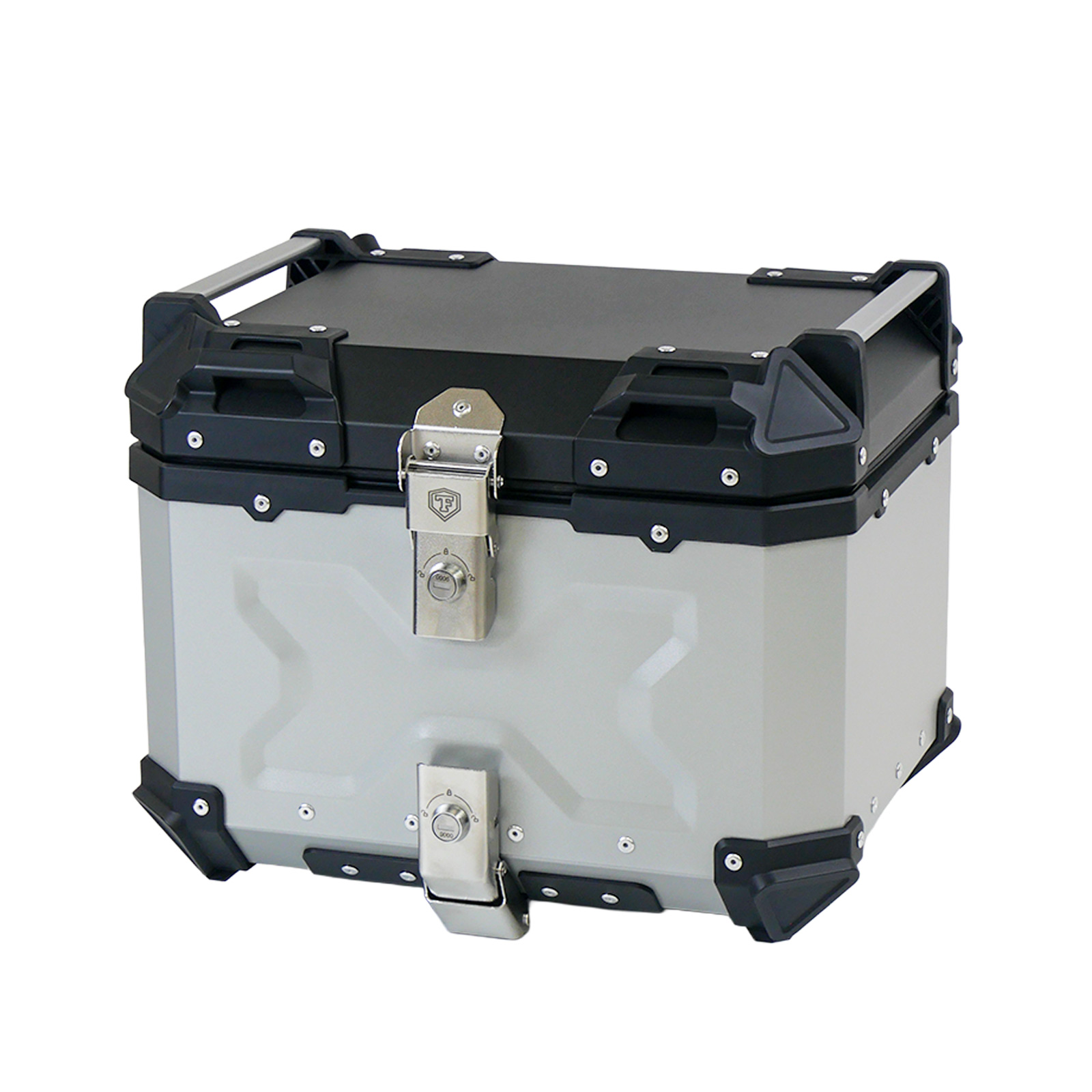 バイクリアボックス 45L アルミ シルバー トップケース 背もたれ #2339 ONE STEP リアボックス バイク 45l 背もたれ バイクリアボックス大型