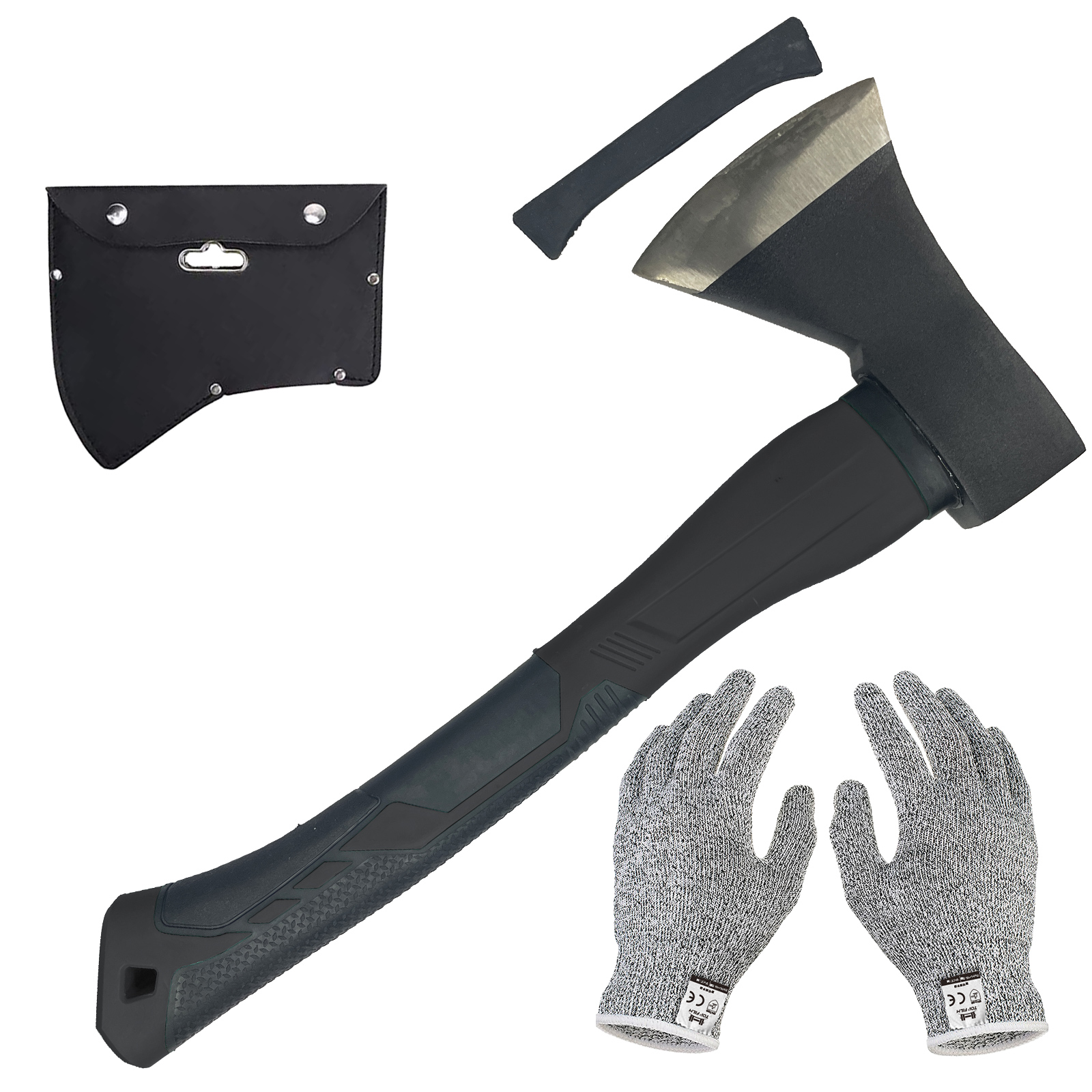 斧 薪割り キャンプ 手斧 ハンドアックス アックス ハチェット 鉈 枝打ち 大工斧 保護ケース付き | ONE STEP | 01