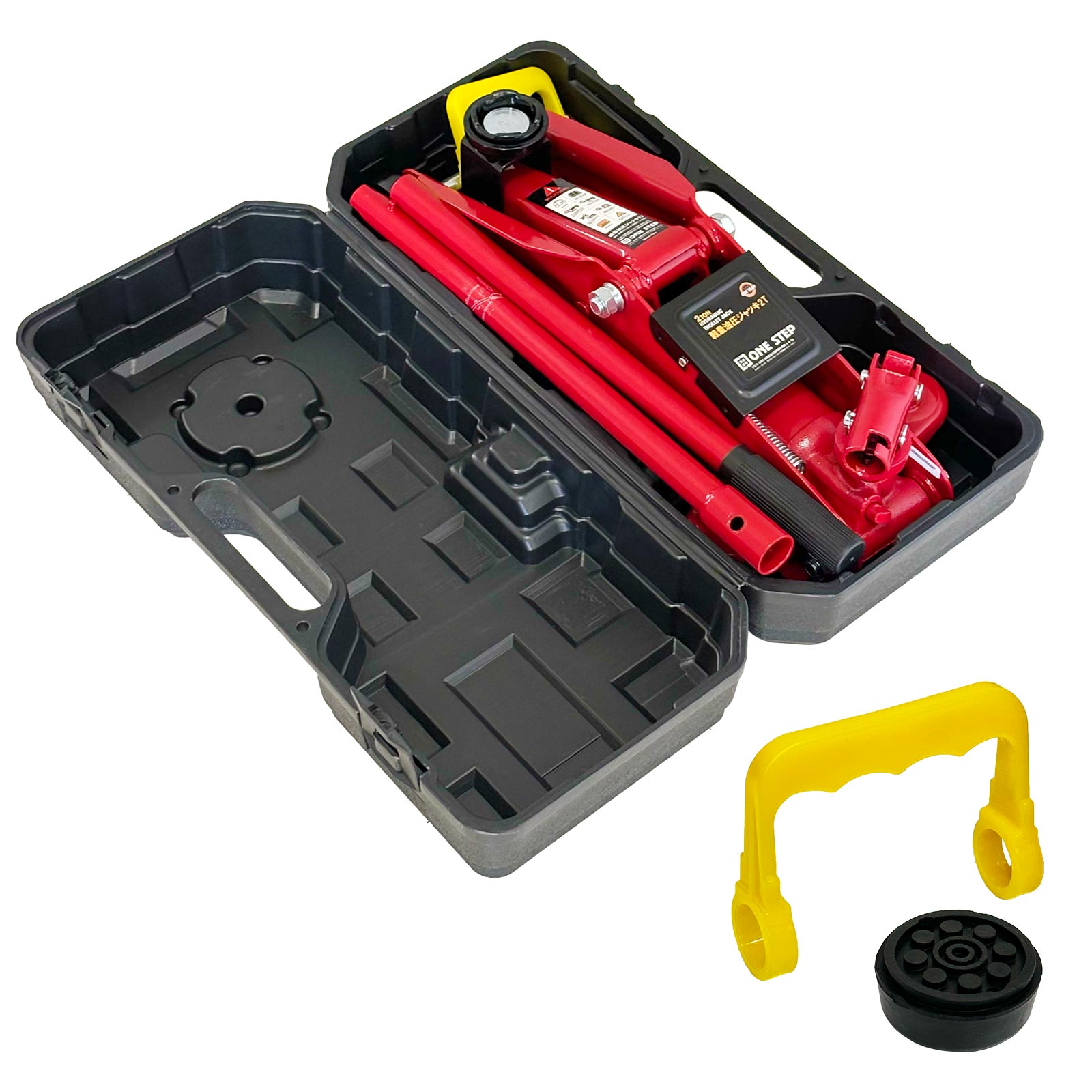 ジャッキ 車 2t ガレージジャッキ 2t フロアジャッキ 2t フロアジャッキケース 低床 ローダウン 軽量 | ONE STEP | 01