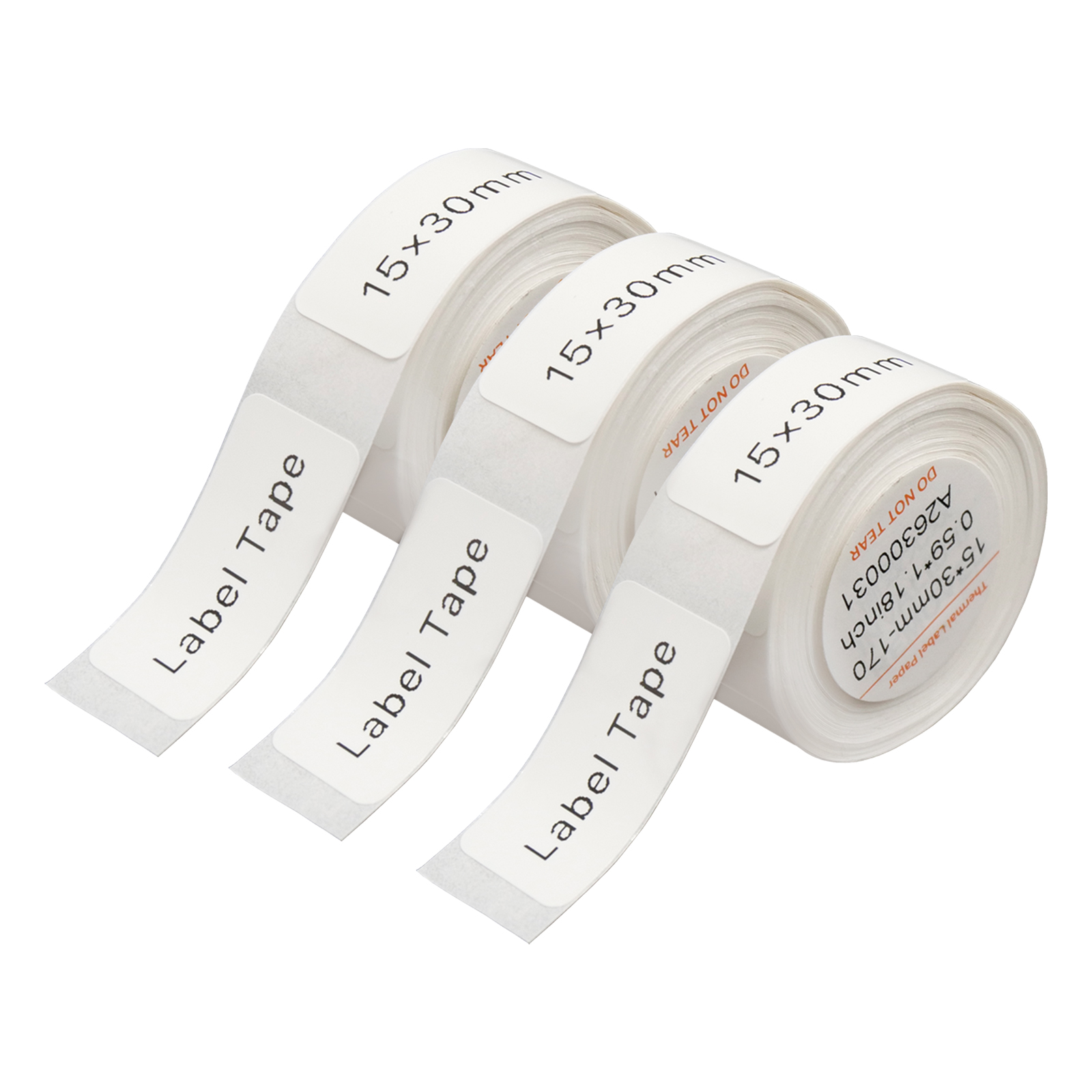 ラベルプリンター ラベルライター 専用 交換 ラベル シール 15mm×30mm ホワイト 3本セット | ONE STEP | 01