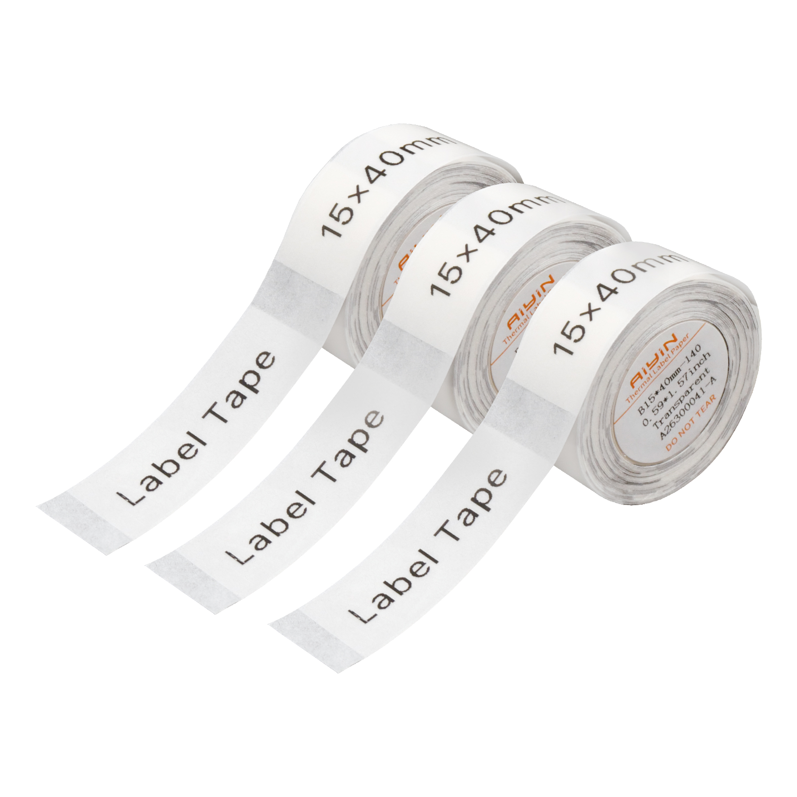 ラベルプリンター ラベルライター 専用 交換 ラベル シール 15mm×40mm 透明 3本セット | ONE STEP | 01