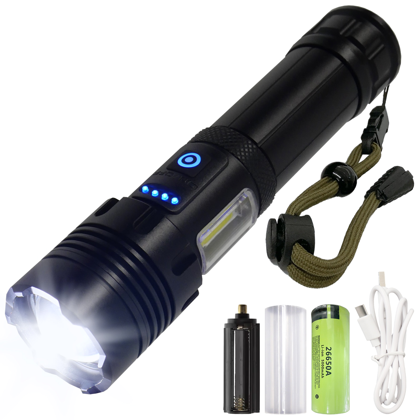 ONE STEP 懐中電灯 LED 小型 ハンディライト 充電式 電池式