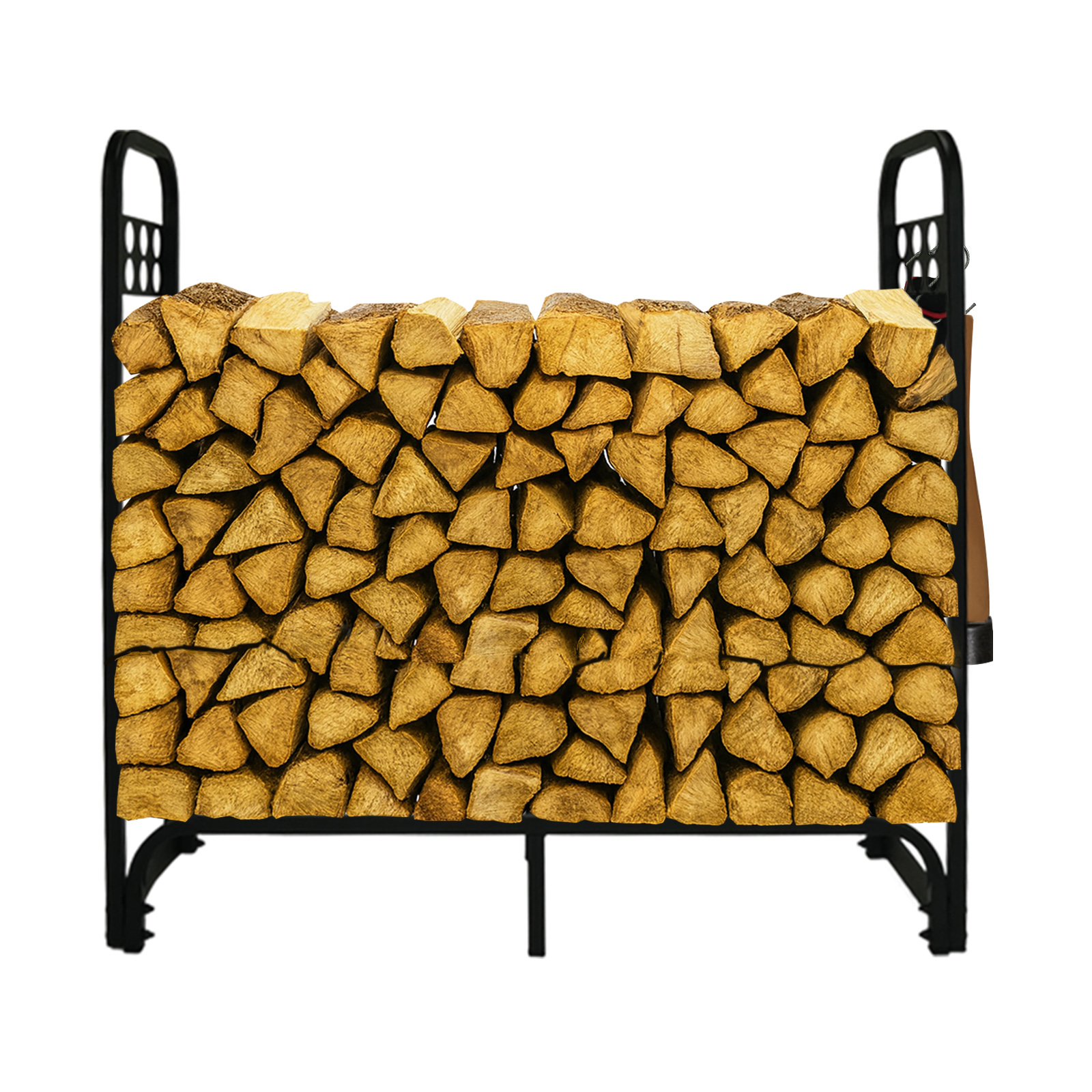 スチール製 ログラック 薪ラック 屋内 薪棚 フック付 薪ストッカー 薪置き棚 シングル 幅100cm 耐荷重600kg | ONE STEP | 01