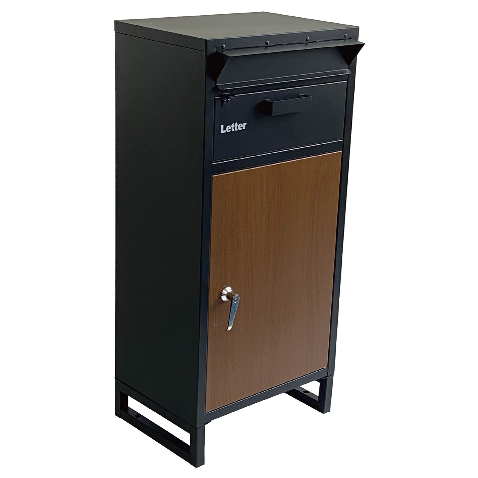 宅配ボックス 戸建 後付け ポスト 一体 郵便受け 2段 鍵 大容量 置き配ボックス 屋外 大型 置き型 おしゃれ | ONE STEP | 01