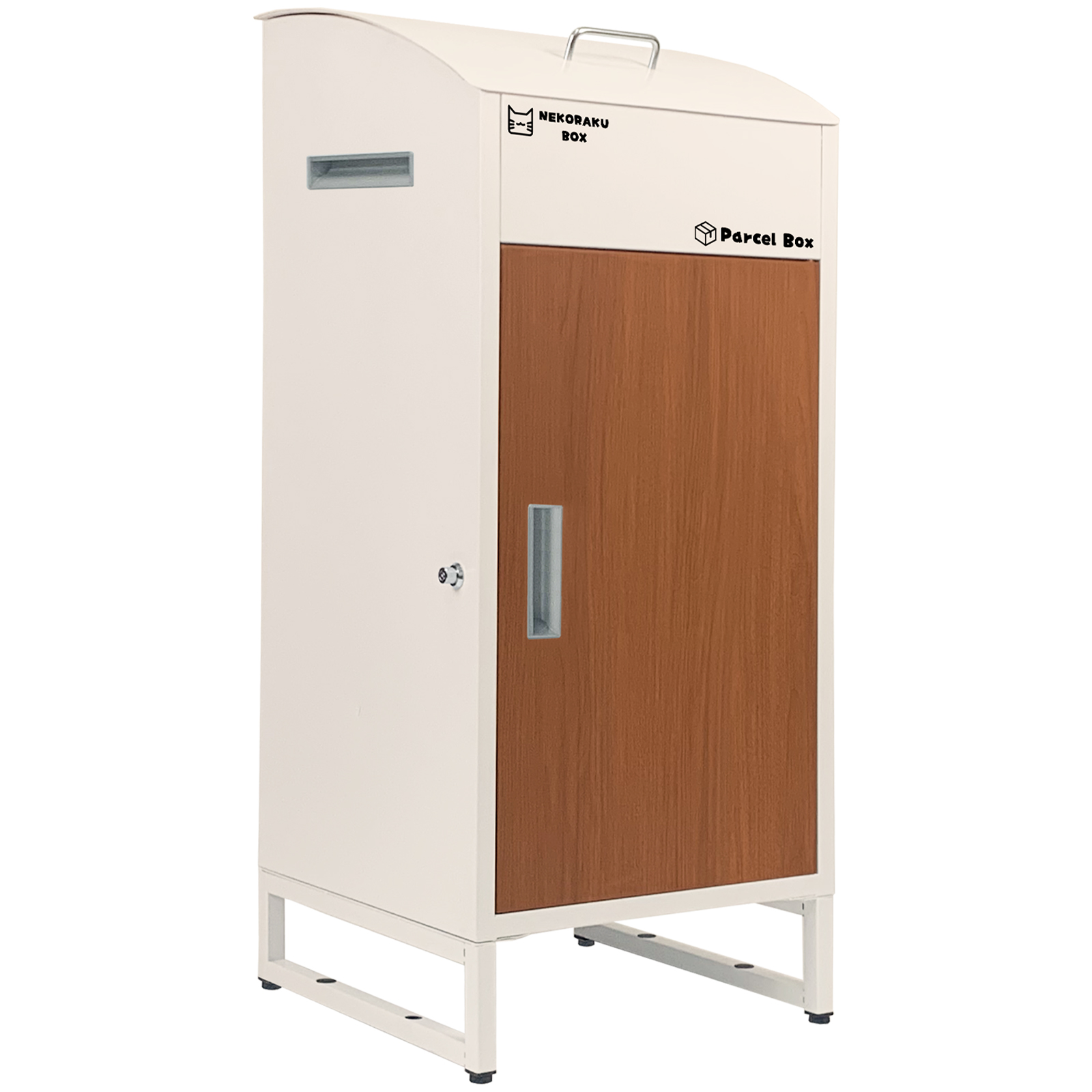 宅配ボックス 戸建 大型 防水 屋外 後付け 大容量 複数投函 可能 鍵 両開き 黒 おしゃれ ネコラクボックス | ONE STEP | 01