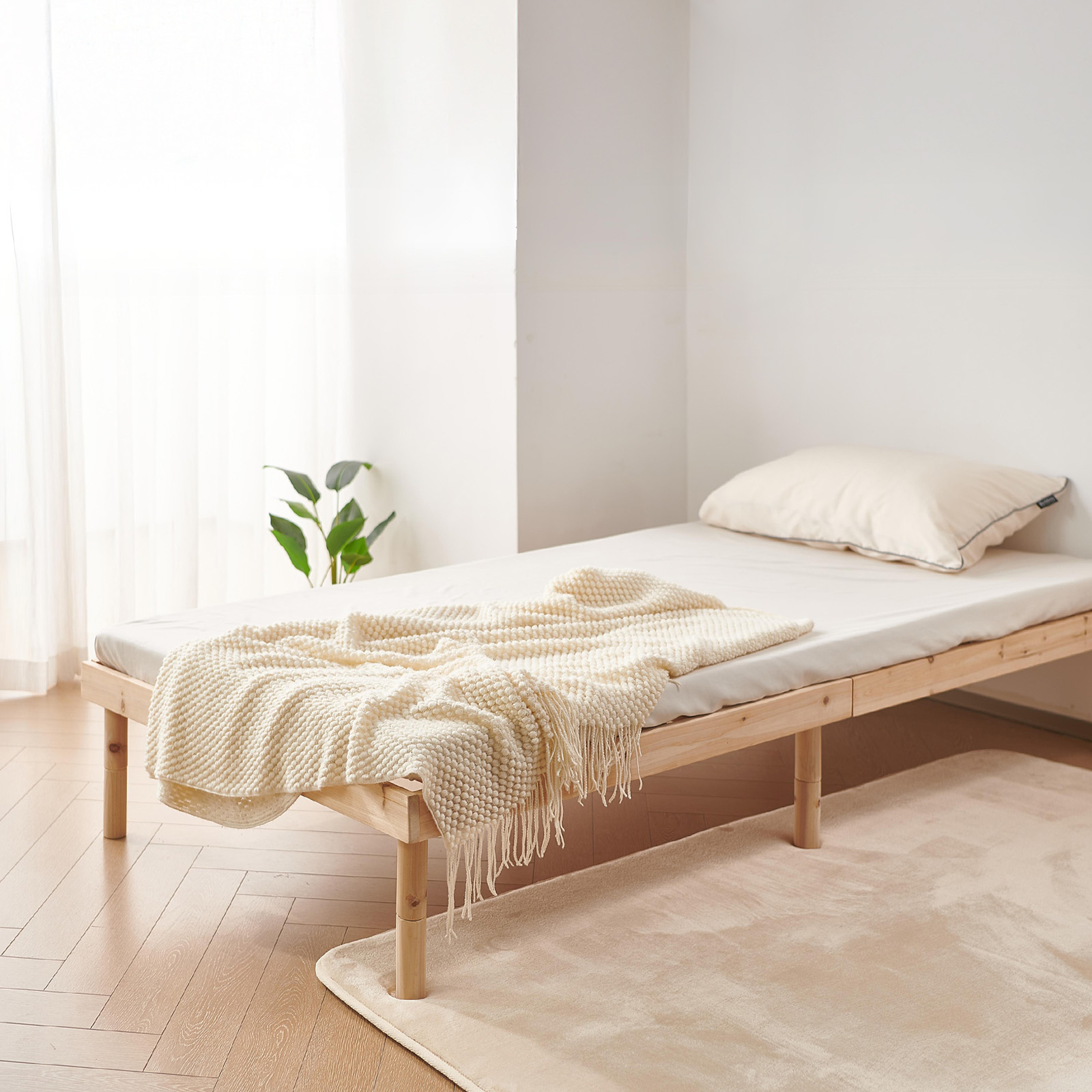 すのこベッド シングル ハイタイプ ベッドフレーム シングルベッドフレーム 高さ調節 木製 ベットフレーム 4月2日頃入荷予定 | ONE STEP | 01