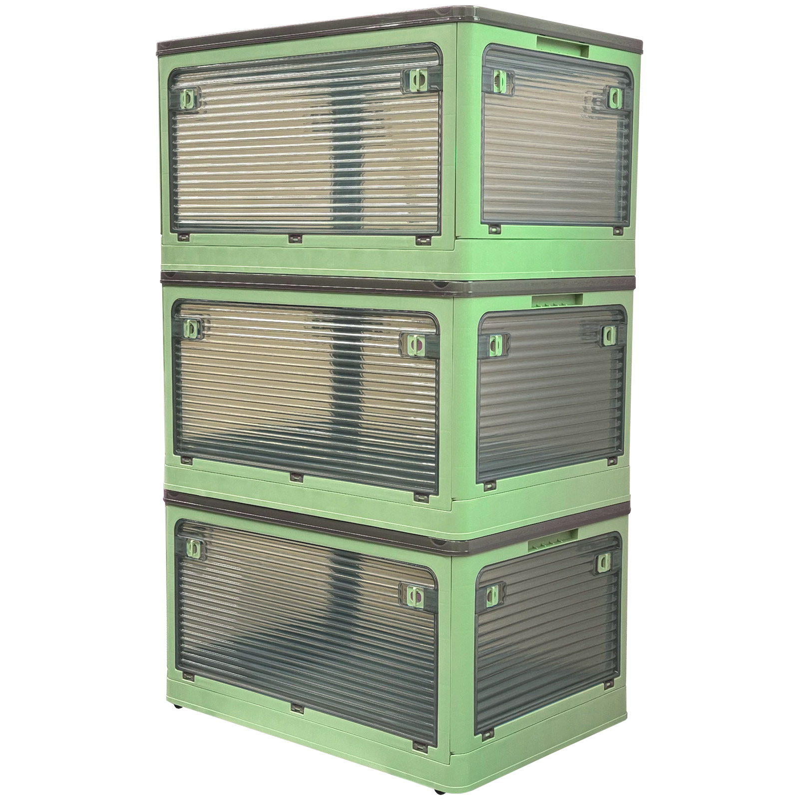 収納ボックス フタ付き 折りたたみ 収納 XXLサイズ 3個セット グリーン