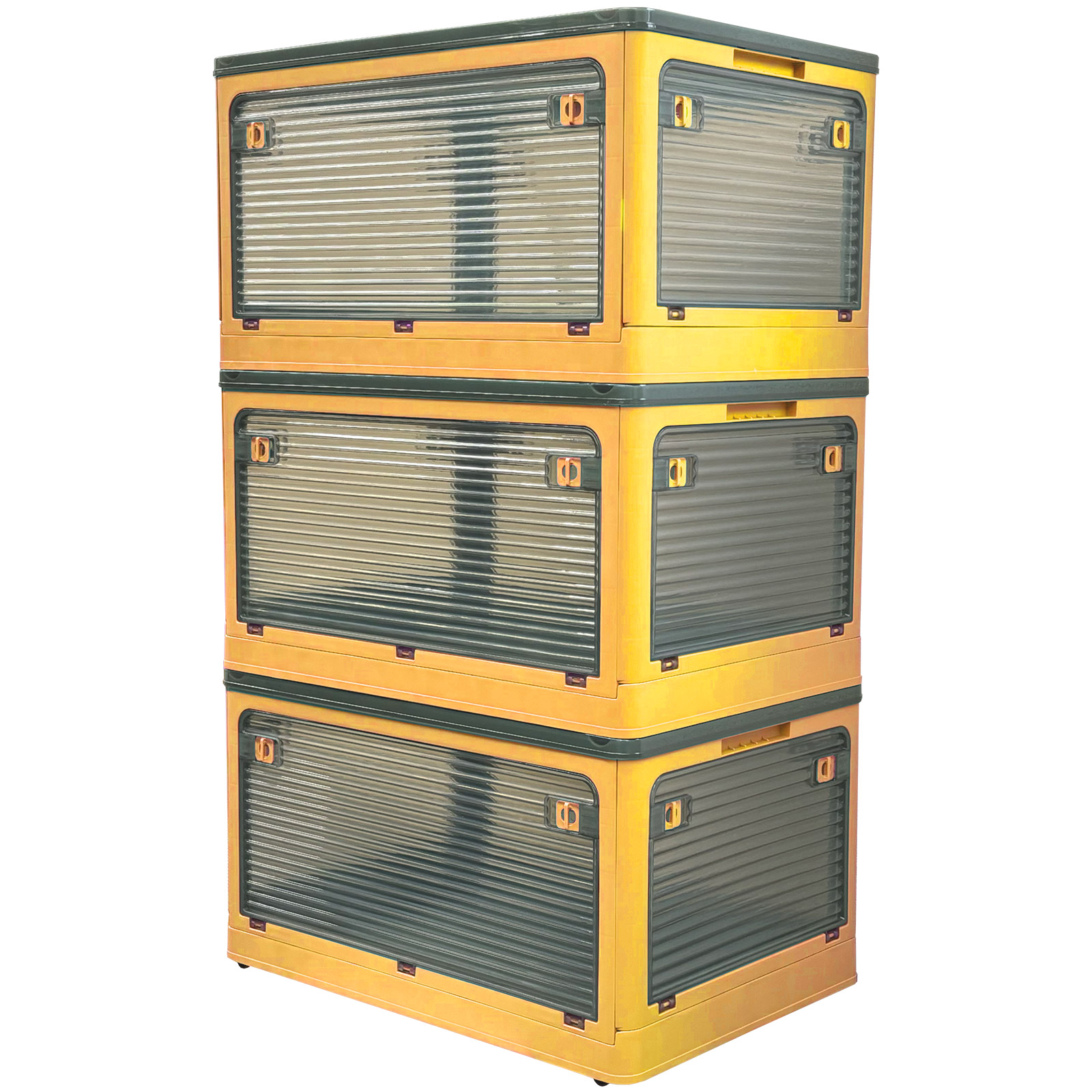 収納ボックス フタ付き 折りたたみ 収納 XXLサイズ 3個セット オレンジ