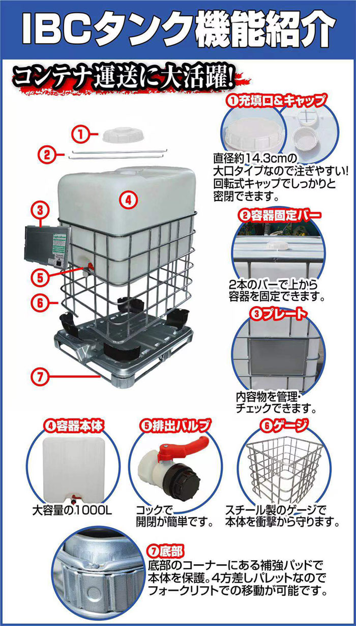 ONE STEP 貯水タンク 業務用 雨水タンク IBCコンテナ IBCタンク