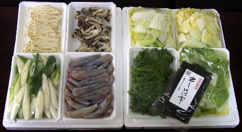 【ふぐ鍋セット6〜7人前】天然しろさばふぐ、白菜、春菊、長ネギ、しめじ、えのき、出し昆布