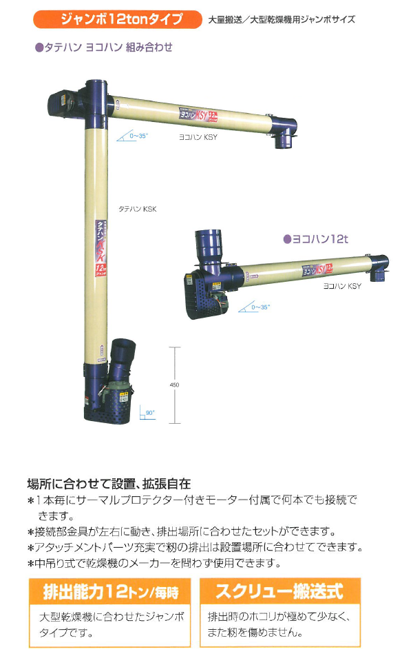 ＫＳ製販 ヨコハン ジャンボ KSY-12t 穀物搬送機/ヨコハン/よこはん/大量搬送/大型乾燥機用 : 004001000011 : 農機具ショップ  - 通販 - Yahoo!ショッピング